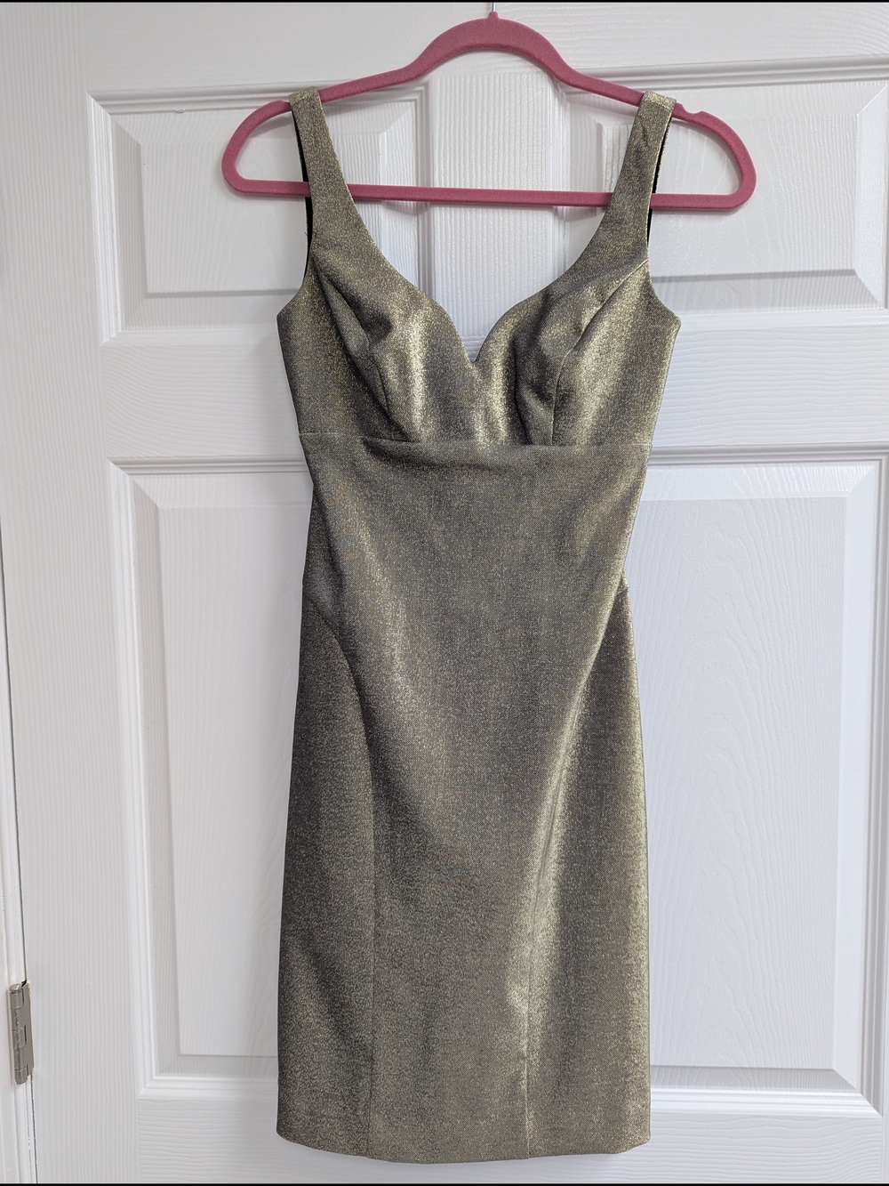 Nicole Miller Metallic Gold Sleeveless Bodycon Dress